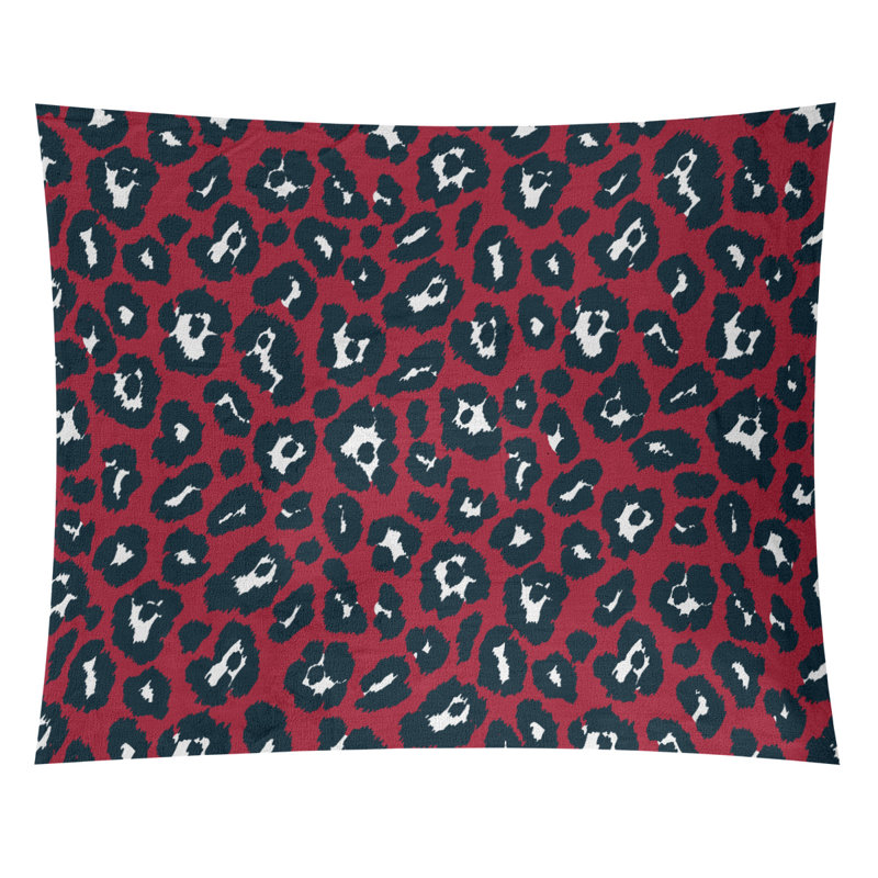 Tapisserie en microfibre de football, Rouge/blanc, H 27,5 po x l 37,5 po