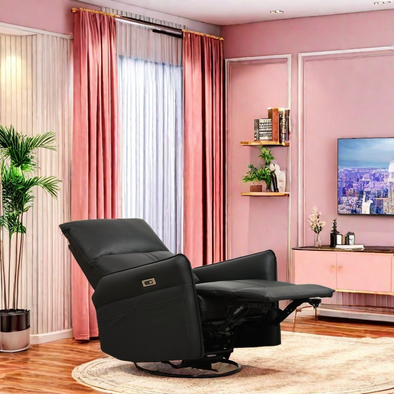 Fauteuil inclinable à bascule pivotant à 270 ° en cuir Pu