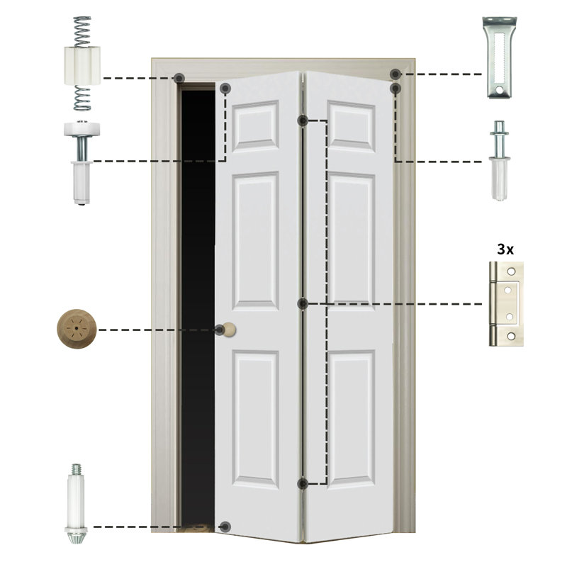 Ensemble de réparation de quincaillerie de porte pliante Luxdecor - 1 pièce