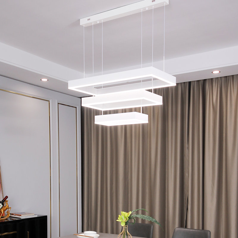 Ariadnee 3 - Light LED Square/Rectangle Pendant, White
