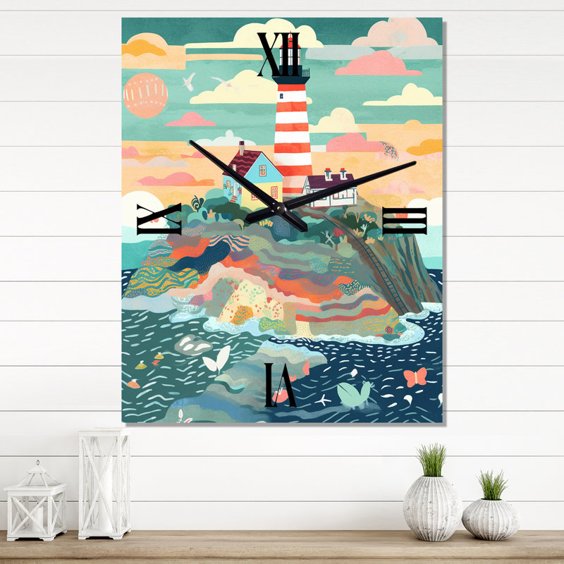 Coastal Guiding Light IV - Horloge murale bord de mer, Médium