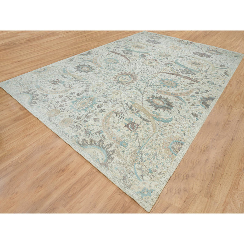 One-of-a-Kind Rectangle 12'1" X 18'0" New Age Area Rug in Ivory