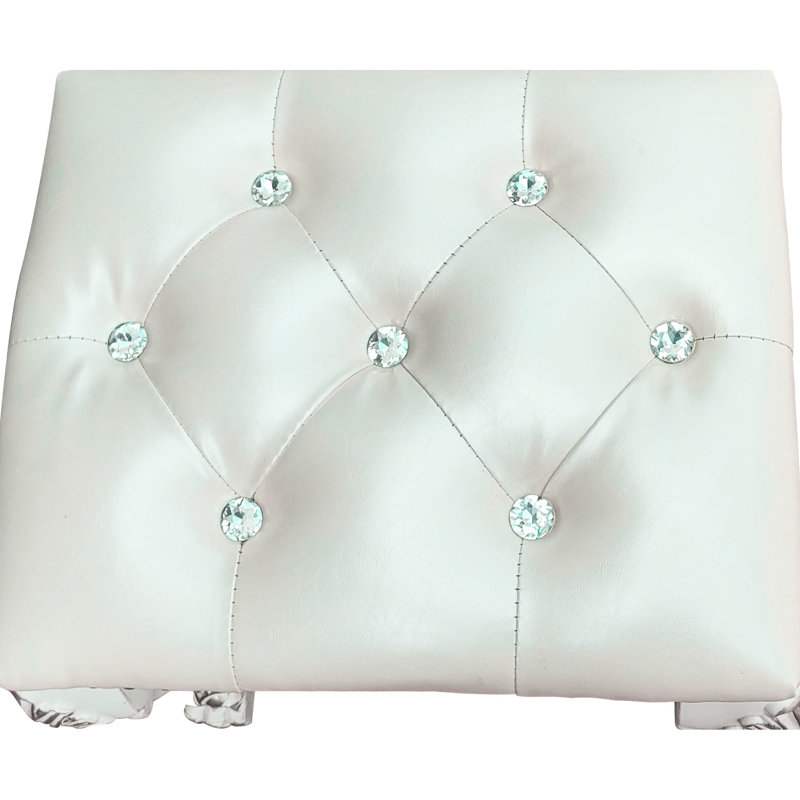 Chaise de coiffeuse blanche Ii - capacité de poids de 220 lb, largeur de siège de 21 po, profondeur de 17 po, banc moderne et élégant