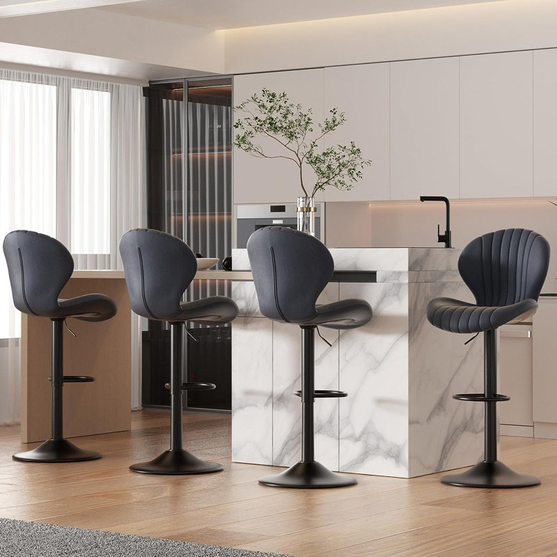 19.29" Bar Stools Modern Swivel Bar Chairs, Barstools Counter Height with High Backrest, Easy 3-5 Minute Assembly for Bar, Kitchen, Dining Room