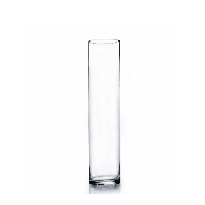 Vase en verre Ping Cylinder, H 16 po x l 3 po x P 3 po