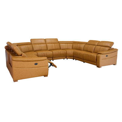 Mietoon Leather Match Large Seating Power Recliner Sectional