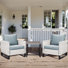 Naresa 3-Piece Wicker Patio Chair Set With Side Table All-Weather PE Rattan, UV-Resistant Cushions