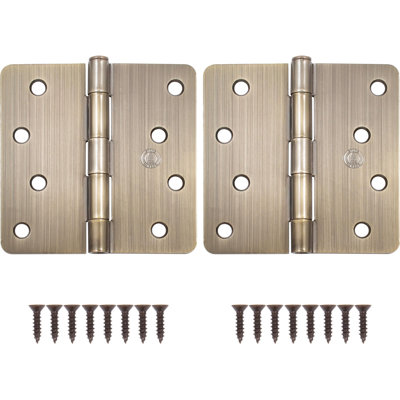 Charnières de porte de 4 po, coin de rayon de 1/4 po