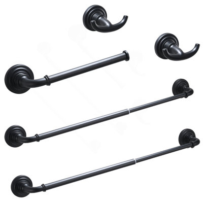 Ensemble de quincaillerie de salle de bain 4 pièces en nickel brossé 24 po