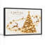 Arbre doré avec renne et flocons de neige, art mural de Noël-464708308