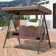 Settimo 3-seat Porch Swing with Canopy with Adjustable Tilt Canopy and ushions and Pillow Included