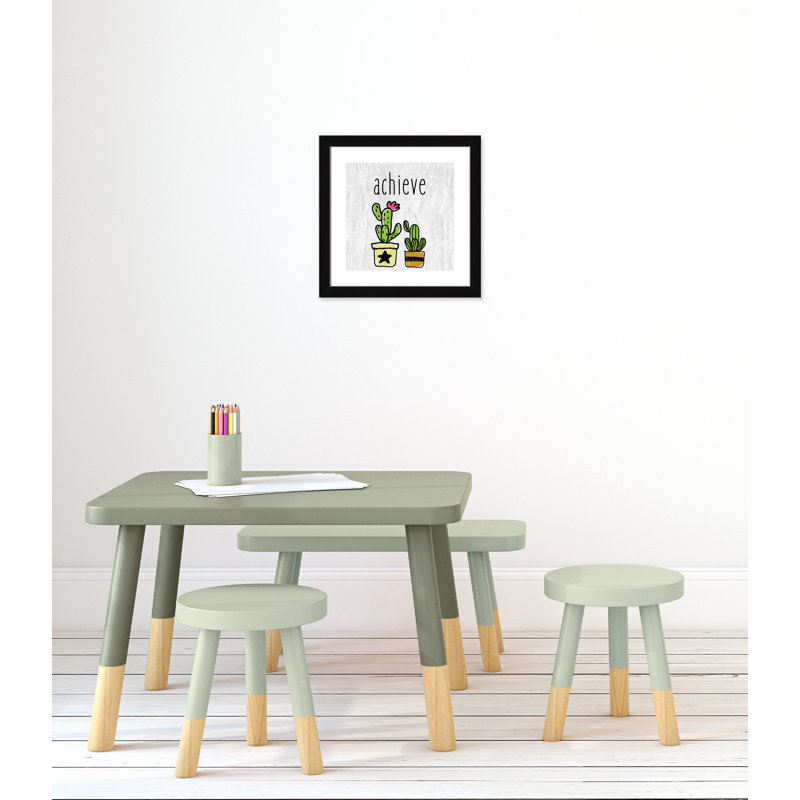 Cacti C Paper Print, Black Flat Framed, 16" H x 16" W x 0.6" D
