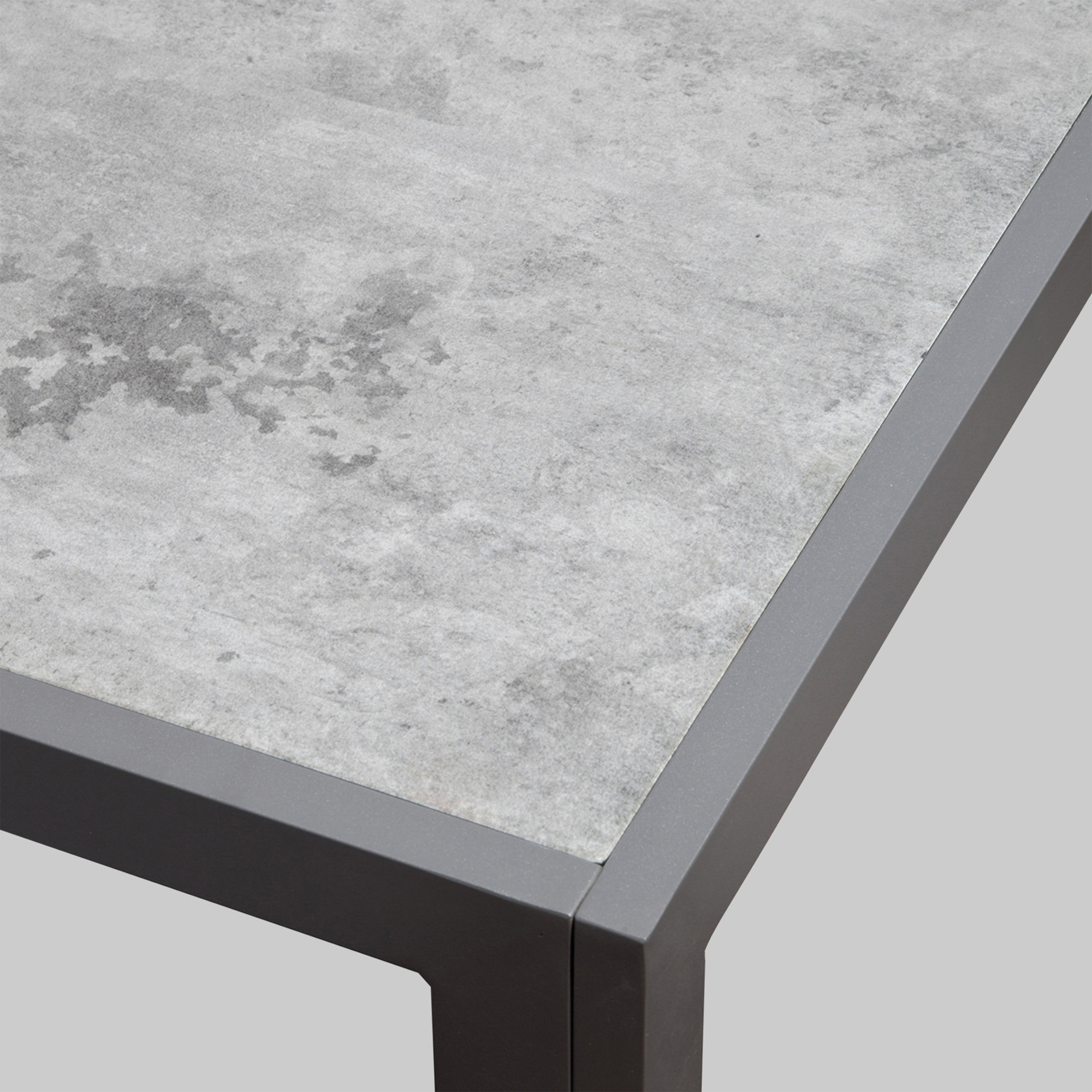 Deandra Ceramic Outdoor Dining Table, 29.5" H x 61" L x 61" D, Slate