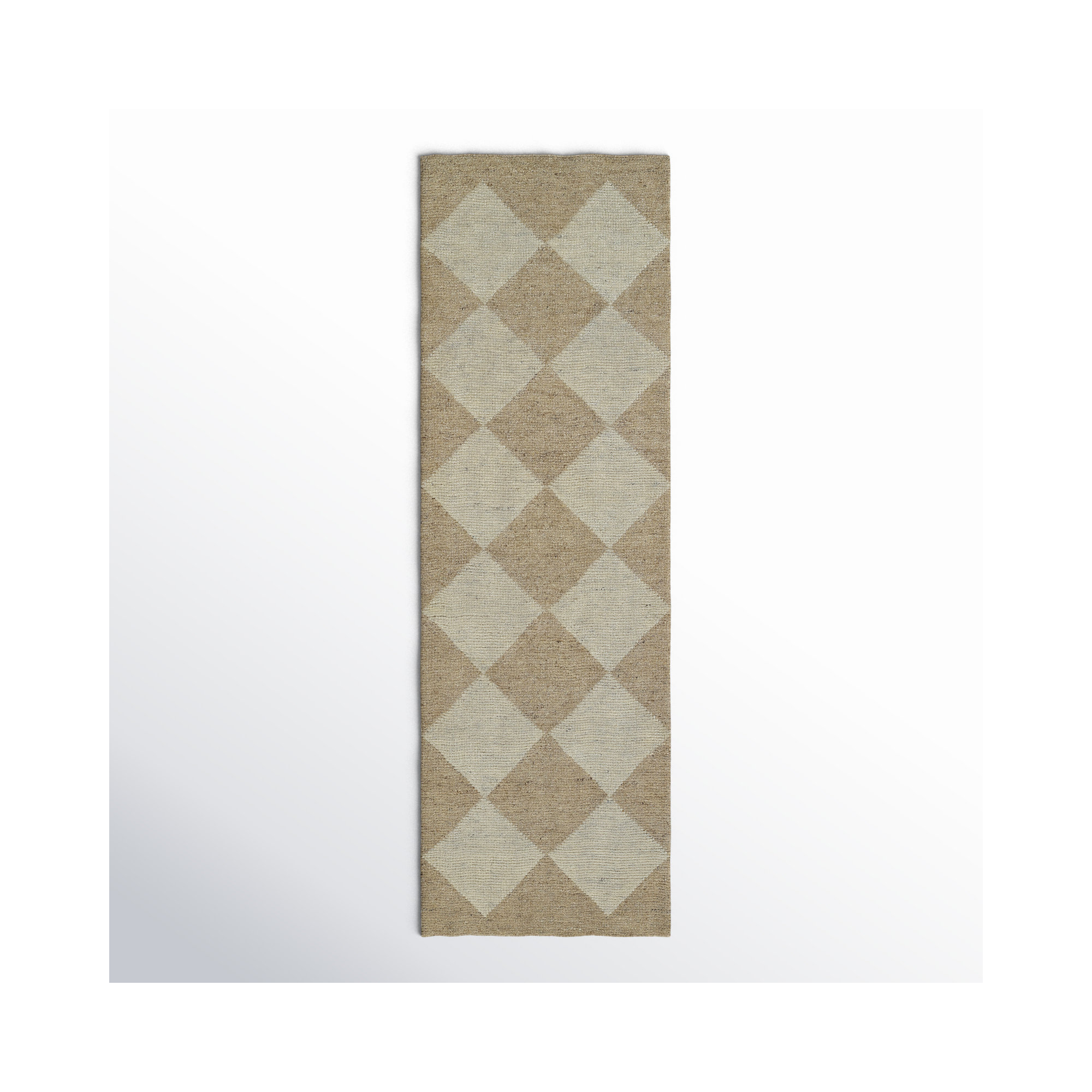 Winnie Handmade Wool Beige/Tan Rug, Runner2'6" X 8' 