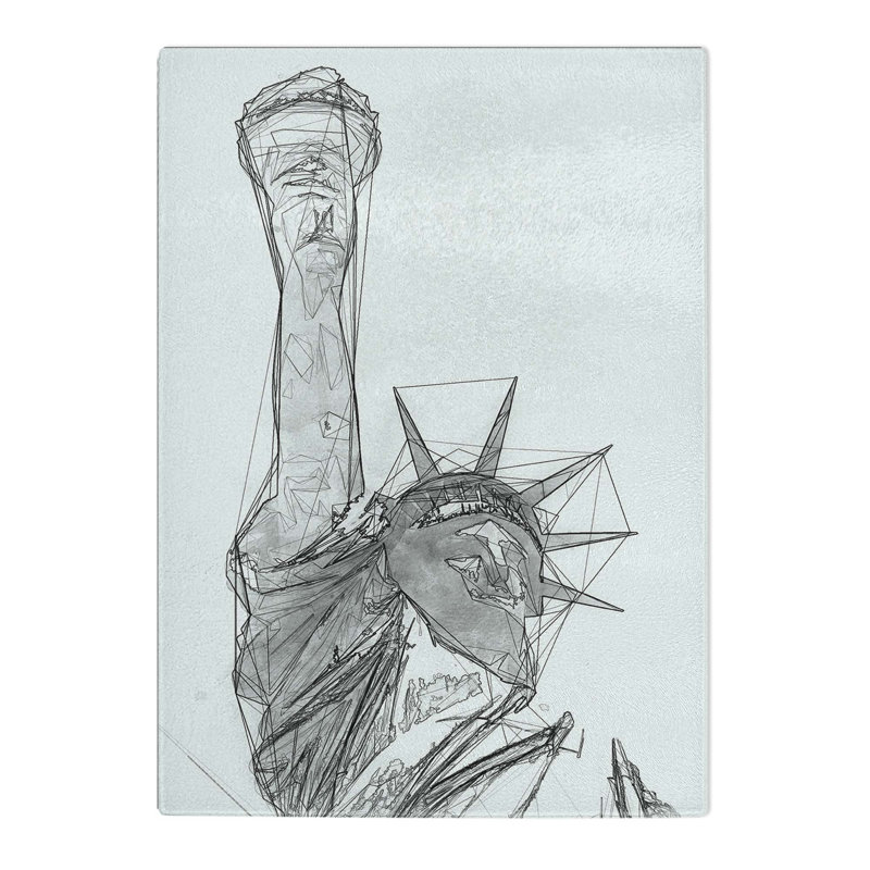 Tempered Glass Statue of Liberty in New York City Art Chopping Board, 28.5 cm W x 39 cm L
