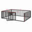 Structure de lit en métal avec clôture et porte-261901854-261901840