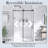 44-48 "W X 76" H Frameless Sliding Shower Door In Matte Black｜ 1/4 "(6 Mm)  Tempered Glass｜Elevated Bottom Water Blocking Strip｜Explosion Proof Film｜ Stainless Steel Handle-128515938