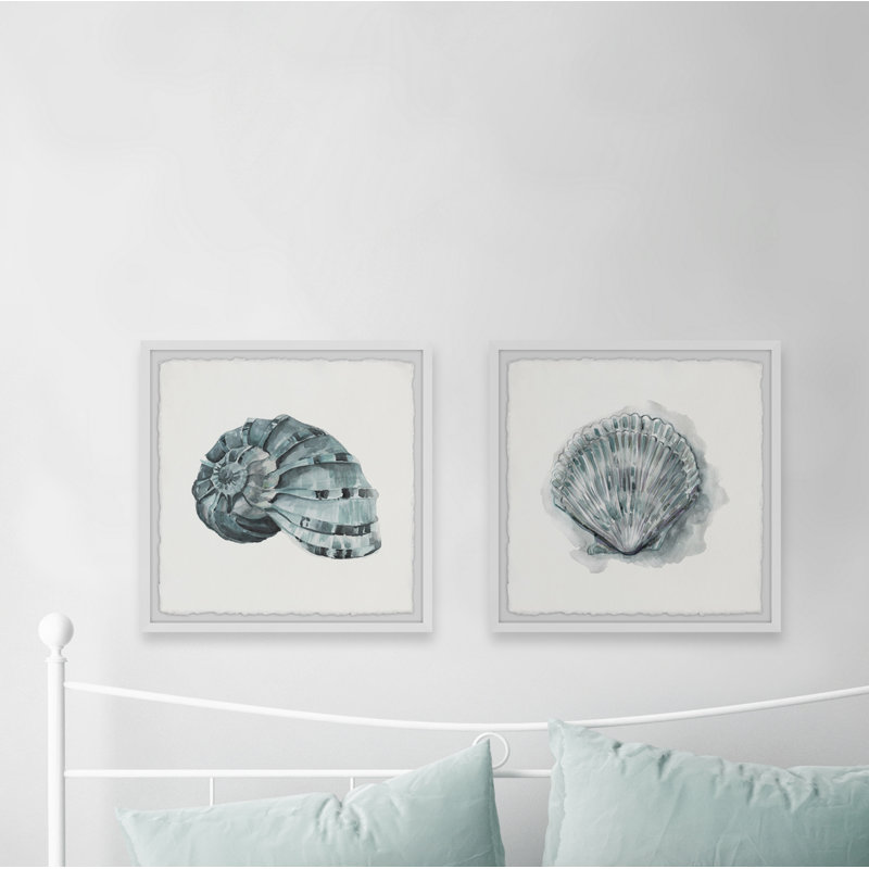 Ludwig Classy Shell II by Marmont Hill - 2 Piece Single Picture Frame Painting, 81cm H x 162cm W x 3.81cm D