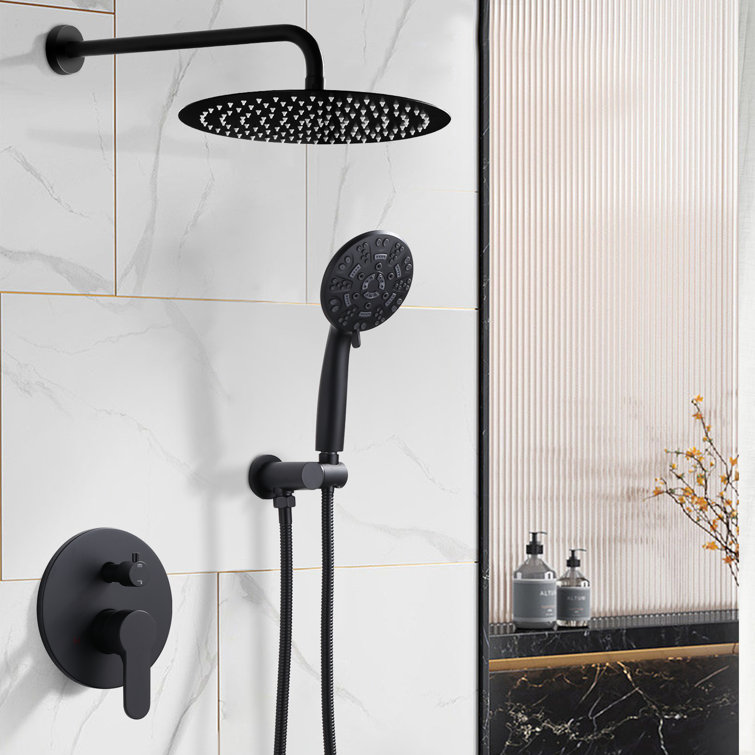 9-Spray Patterns With 1.8 Gpm 12 In. Wall Mount Shower System With Two Showerhead