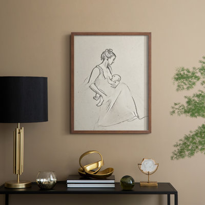Reproduction encadrée vintage en bois massif