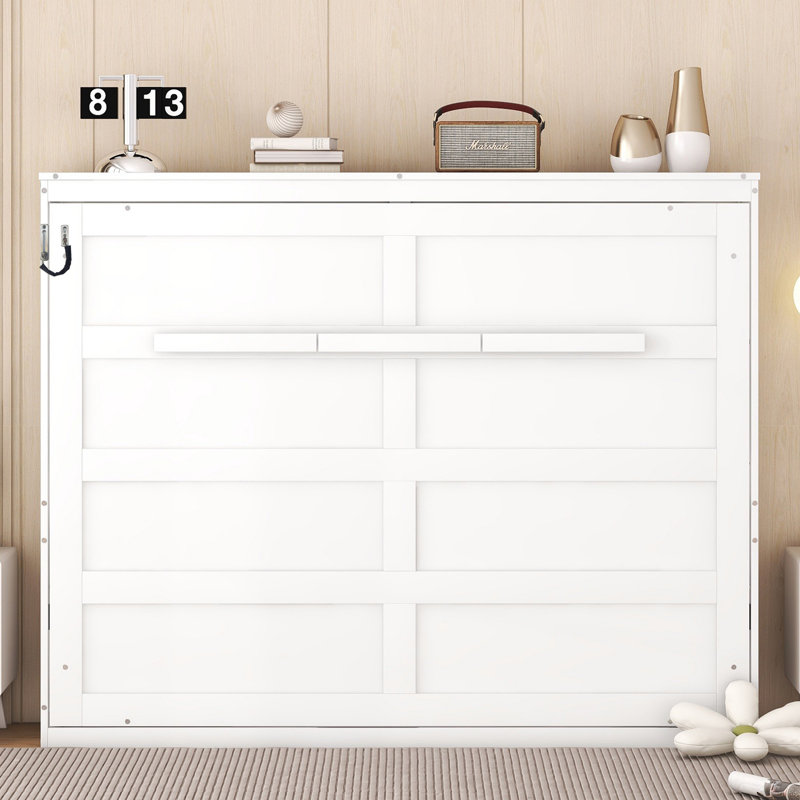 Lit escamotable Murphy, Double, Blanc