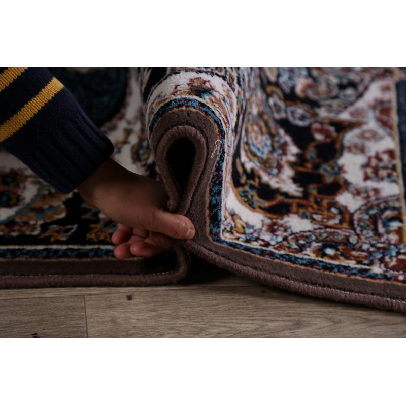 Tapis bleu / beige Adnopoz