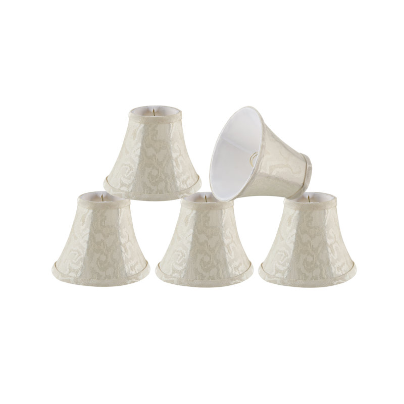 Abat-jour cloche en tissu texturé blanc cassé H 5 po