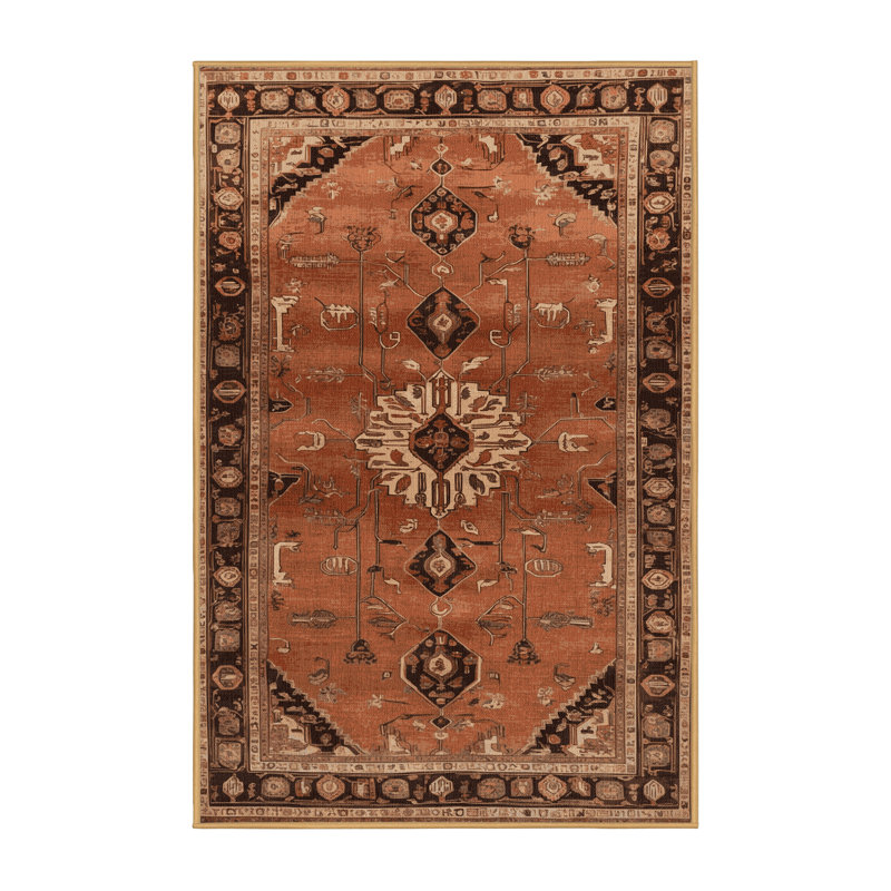 Tapis brun lavable à la machine, Tapis de couloir 2 pi x 4 pi