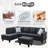 3-Piece Linen Sectional Sofa-617024144-617024232