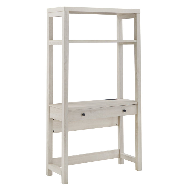 Albali Writing Desk with Power Outlet, Antique White