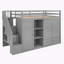 Lit de rangement avec 3 tablettes, 2 armoires et 2 tiroirs-108600770