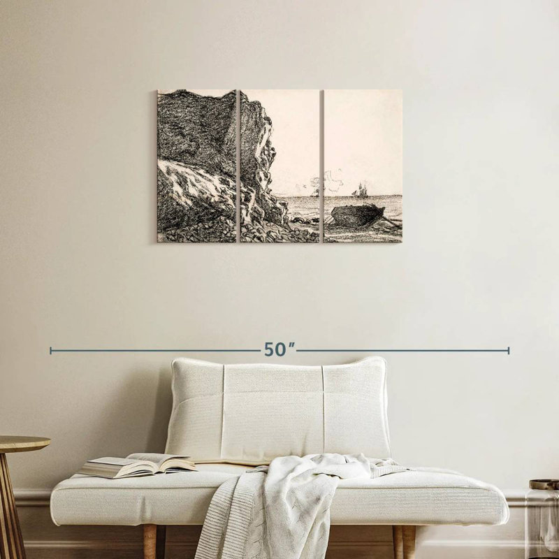 Gillard Falaises et mer Sainte-Adresse 1864, H 20 po x l 33 po