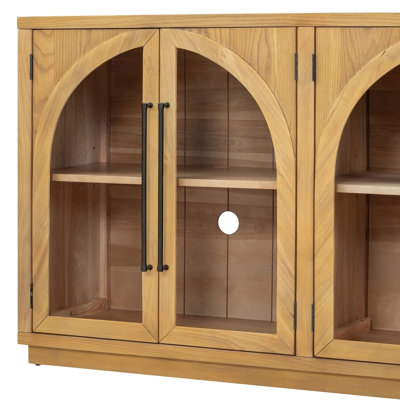 Buffet 4 portes avec rangement et portes en verre