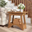 Table de bout en bois massif à 2 niveaux, table d'appoint rustique pour salon, chambre à coucher, brun-764230697