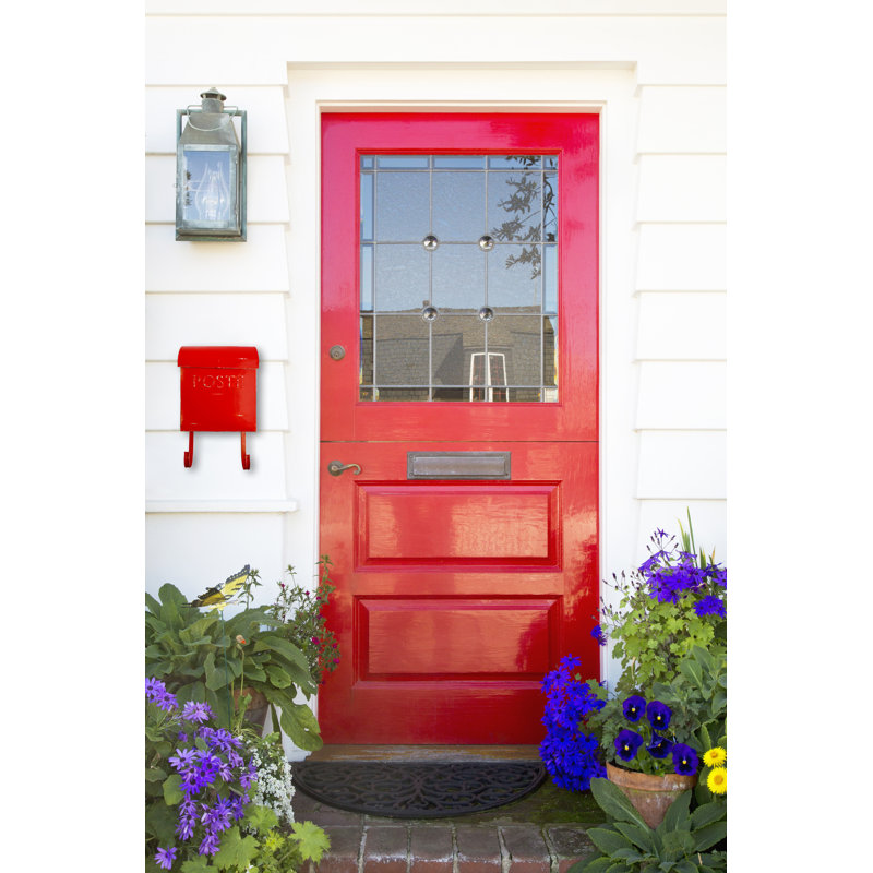 Rustic Red Metal Wall Mounted Mailbox with Newspaper Holder