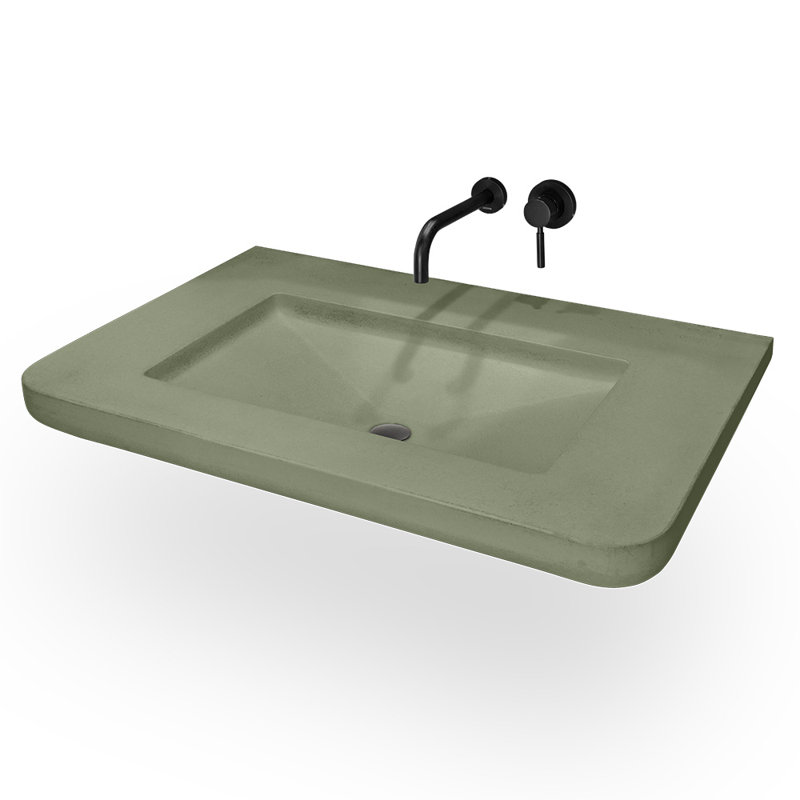 Newterra 37'' L Bathroom Sink, Moss