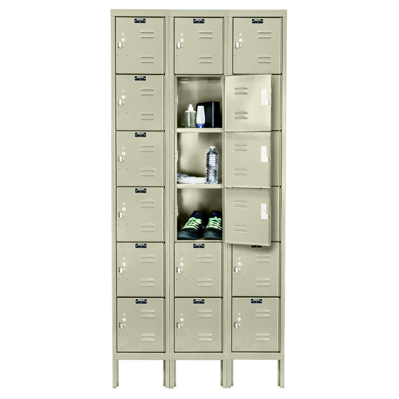 Casier large à 6 étages 3 étages Premium, Non assemblés, H 78 po x l 36 po x P 18 po, Brun clair