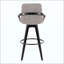 Tabouret de bar à hauteur fixe avec pivot en bois avec repose-pieds rond en métal - ensemble de 2-2143936206