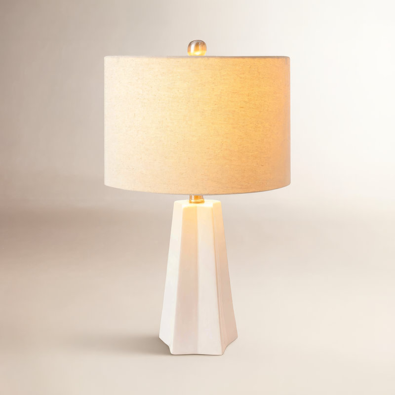 Lampe de table en céramique Magalie, Blanc