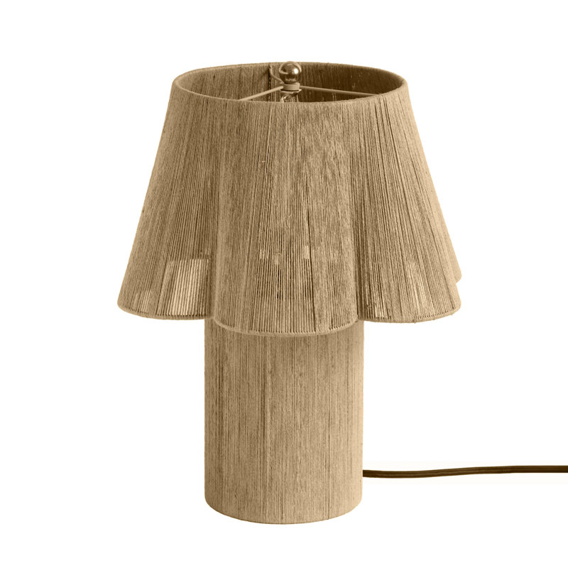 Lampe de table en jute et coton Anabiah Corrine, Brown