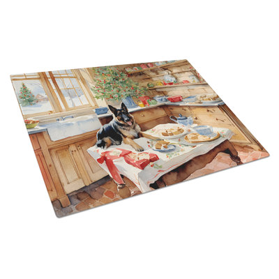 German Shepherd Christmas Cookies Glass Cutting Board