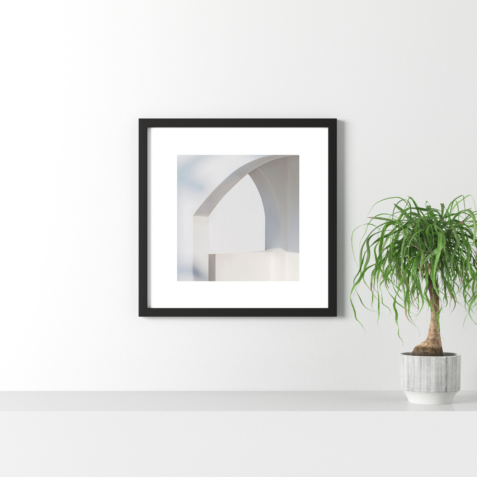 Lowell "White Fragments from Greece 2" Print, Black, 30" H x 30" W x 1.25" D