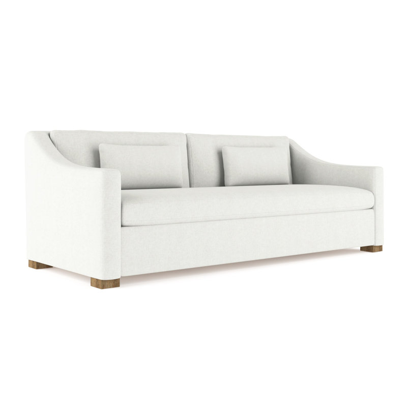 Crosby Slope Arm Sofa, 32.5" H x 84" W x 43" D, Weathered, Plush Velvet Blanc