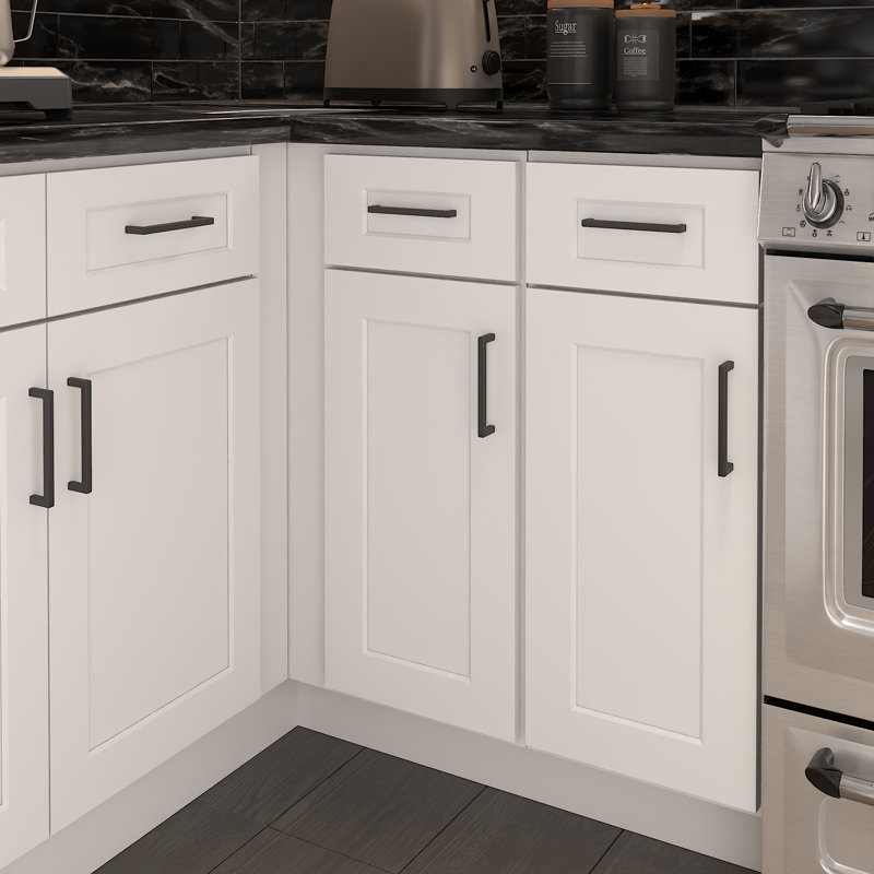 Armoire de cuisine Furinno Shaker Blind Bases, prête à assembler, P 24 po x l 36 po x H 34,5 po, blanc, 36"