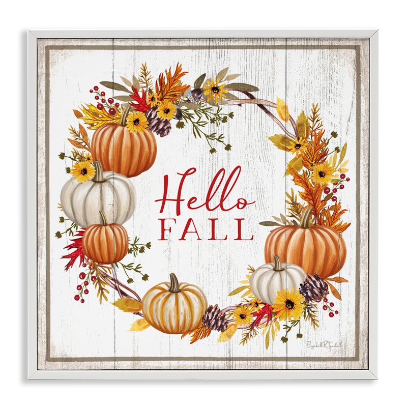 «Rustic Hello Fall», estampe numérique encadrée par Elizabeth Tyndal, Estampe numérique encadrée blanc bord de mer