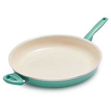 GreenPan Rio Healthy Ceramic Nonstick 12 Frying Pan Skillet, PFAS-Free,  Dishwasher Safe, Black