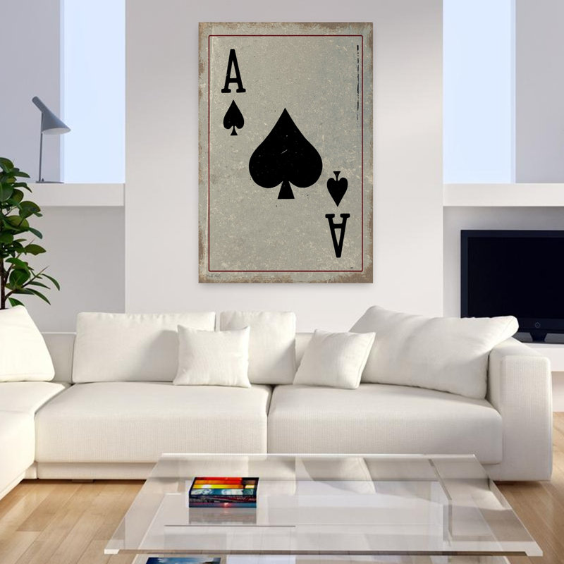 Ace of Spades, art contemporain abstrait, H 48 po x l 32 po