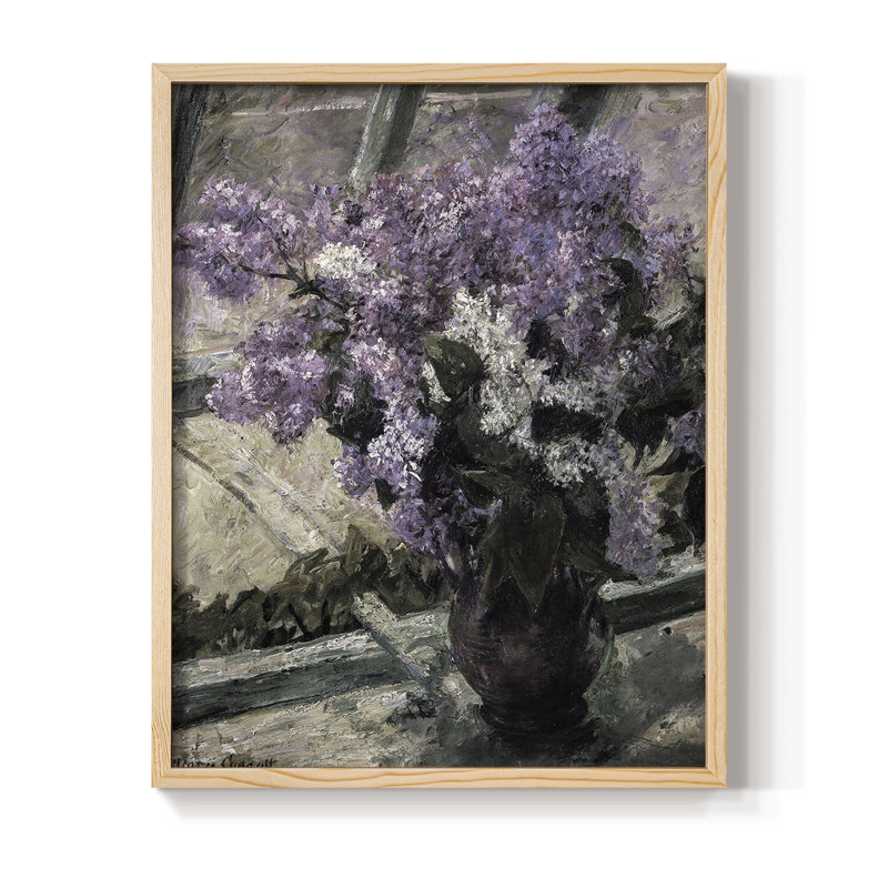 Reproduction florale vintage avec encadrement CCLxx - bois massif, Naturel, H 21 po x l 17 po