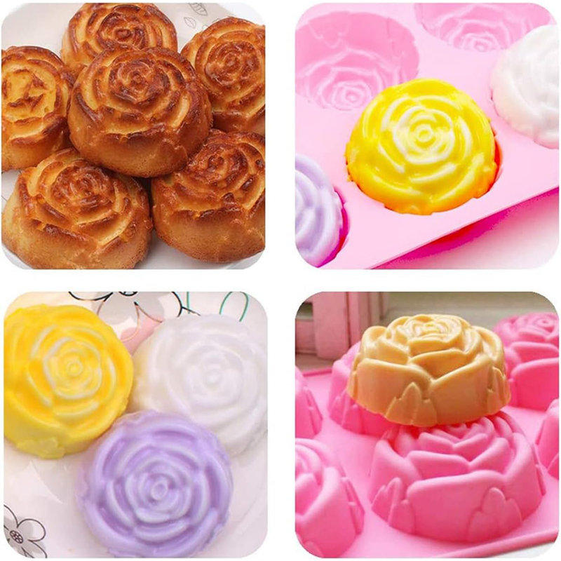 6-cavity Rose Silicone Mold
