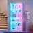 70.9" T Glass Door Display Cabinet with RGB Light, 6-tier Rounded Corner Storage Cabinet with Human Body Sensor -1010510728